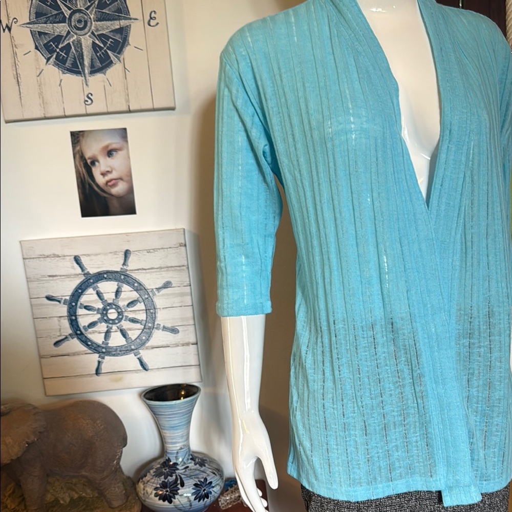NWT northern reflections size small Light Blue Sheer Cardigan